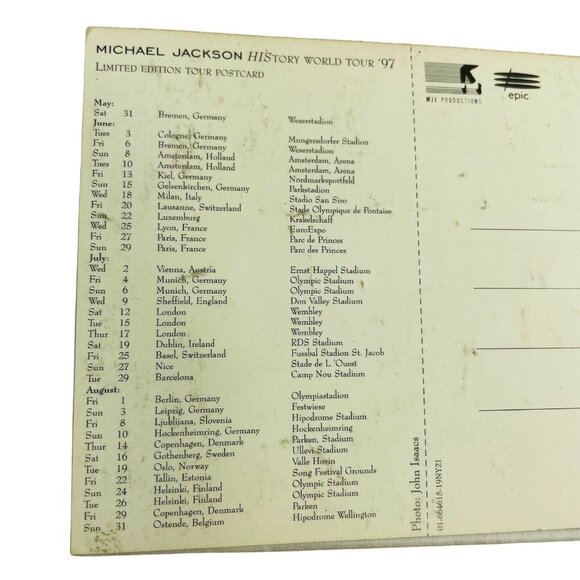 Vintage Lot 5 Michael Jackson Prague Show Memorabilia u Stub and Postcards 1996 - Picture 5 of 5